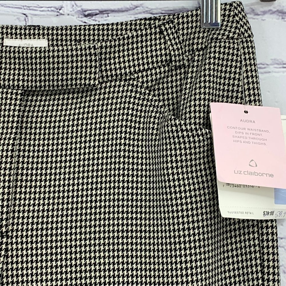 Liz Claiborne Audra Black/White Houndstooth Pants - Picture 3 of 7